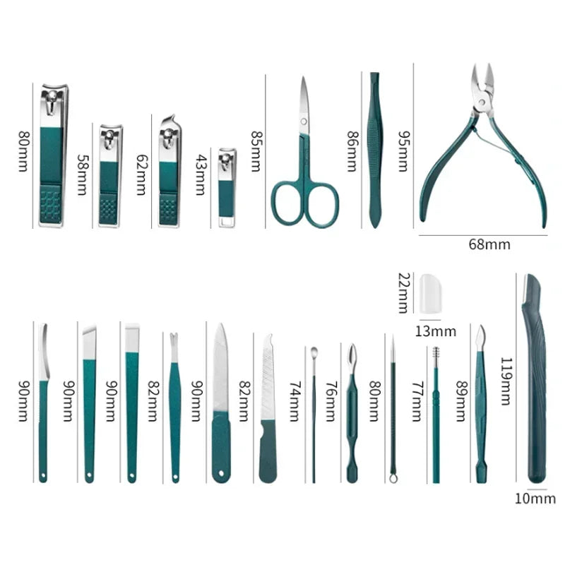 KIT PROFISSIONAL DE UNHAS Manicure & Pedicure 7 a 18PCS